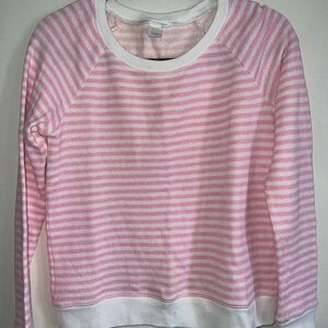 Victoria's Secret Pink and White Striped Long Sleeve Tee